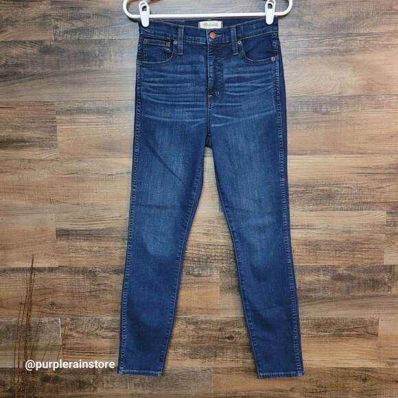 Madewell Jeans 26 High Rise 10" Skinny Hayes Wash Stretch Denim Tummy Control - Picture 1 of 13